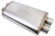 Flowmaster 12599-FM - FlowMonster Muffler; Absorption Style; 3 in. Dual Inlet/3 in. Dual Outlet; 5 in. x 11 in. Oval Case; Straight Through; 409 Stainless Steel;