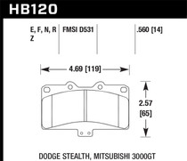 Hawk HB120Z.560 - Mitsubishi 3000 GT VR4/ Dodge Stealth R/T 4WD Performance Ceramic Street Front Brake Pads