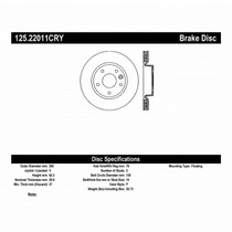 StopTech 125.22011CRY - Centric 06-09 Land Rover Range Rover 4.2L V8 Supercharged Front Premium High Carbon Cryo Brake Rotor