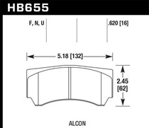 Hawk HB655N.620 - Alcon RC4498X600 Street HP Plus Brake Pads