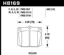 Hawk HB169U.560 - Nissan 810/240Z/260Z/280Z/620 / Toyota Corona/Cressida/Crown/PU DTC-70 Front Race Brake Pads