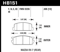 Hawk HB151E.505 - 81-85 Mazda RX-7 Blue 9012 Rear Race Brake Pads