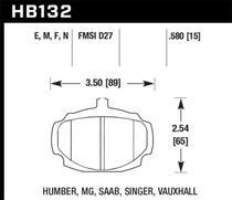 Hawk HB132E.580 - 67-80 MGB / 67-74 MGB GT Blue 9012 Race Front Brake Pads