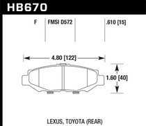 Hawk HB670F.610 - HPS Disc Brake Pad; 0.610 Thickness;