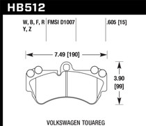 Hawk HB512W.605 - 08 Porsche Cayenne GTS/Turbo / 03-09 Cayenne / 04-05 VW Touareg DTC-30 Race Front Brake Pads