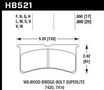 Hawk HB521U.650 - Wilwood Superlite 4/6 Forged Thin Race DTC-70 Brake Pads