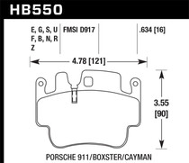 Hawk HB550U.634 - Porsche 911 / Cayman / Boxster Front /Rear DTC-70 Race Brake Pads