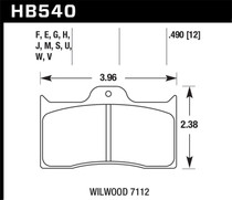 Hawk HB540U.490 - Wilwood 7112 Caliper DTC-70 Brake Pads