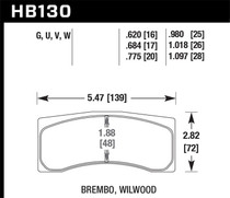 Hawk HB130V.775 - DTC-50 Alcon 20mm Race Brake Pads