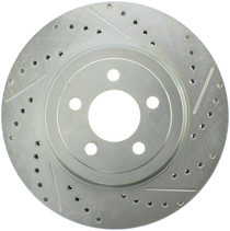 StopTech 227.63061L - Select Sport 10-14 Dodge Challenger Drilled and Slotted Front Left Brake Rotor