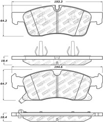 StopTech 305.14550 - 11-20 Jeep Grand Cherokee Street Select Front Brake Pads