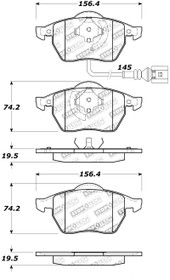 StopTech 308.06871 - Street Touring 99-08 VW Jetta / 5/99-05 Golf GTi/GLS Turbo Front Brake Pads