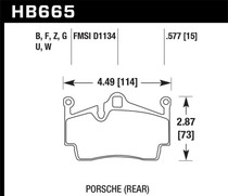 Hawk HB665U.577 - 05-16 Porsche Boxster / 07-14 Porsche Cayman DTC-70 Race Rear Brake Pads