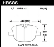 Hawk HB686Y.645 - 10-12 Land Rover Range / 10-13 Land Rover Range Rover Sport LTS Street Rear Brake Pads