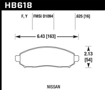 Hawk HB618F.625 - 05-15 Nissan Frontier 2WD/4WD / 05-15 Nissan Xterra HPS Street Front Brake Pads
