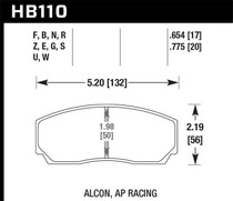 Hawk HB110Q.654 - DTC-80 AP Racing 17mm Race Brake Pads