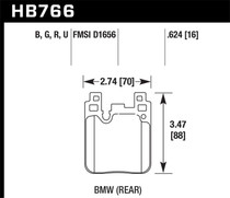 Hawk HB766B.624 - 12-16 BMW 328i HPS 5.0 Rear Brake Pads