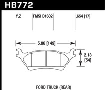 Hawk HB772Z.654 - 12-16 Ford F-150 Performance Ceramic Street Rear Brake Pads