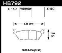 Hawk HB792Z.676 - 15 Ford F-150 Performance Ceramic Street Rear Brake Pads