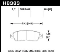 Hawk HB383Y.685 - Buick / Chevy Truck / GMC / Isuzu / Olds / LTS Street Rear Brake Pads