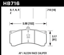 Hawk HB716B.710 - HPS 5.0 Brake Pads w/ 0.710 Thickness - AP Racing Alcon