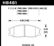 Hawk HB461F.646 - 01-06 Hyundai Santa Fe / 03-09 Kia Sorento HPS Street Front Brake Pads