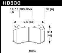 Hawk HB530U.570 - 07-08 Acura TL Type S DTC-70 Race Front Brake Pads