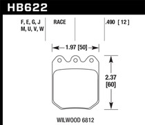 Hawk HB622M.550 - Wilwood DLS 6812 Black Race Brake Pads