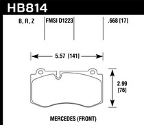 Hawk HB814Z.668 - 07-14 Mercedes-Benz CL550/CL600 Performance Ceramic Street Front Brake Pads
