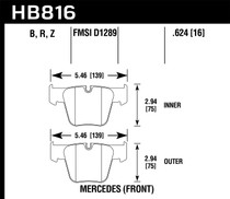 Hawk HB816Z.624 - 08-14 Mercedes-Benz CL63 AMG/CL65 AMG Performance Ceramic Street Front Brake Pads