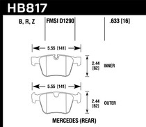 Hawk HB817B.633 - 08-14 Mercedes-Benz CL63 AMG/CL65 AMG HPS 5.0 Rear Brake Pads
