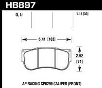 Hawk HB897U1.18 - DTC-70 AP Racing CP6269 Race Brake Pads