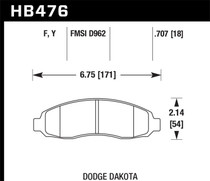 Hawk HB476Y.707 - LTS Disc Brake Pad; 0.707 Thickness;