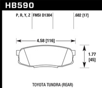 Hawk HB590P.682 - 08-10 Toyota Land Cruiser / 07-10 Tundra Super Duty Street Rear Brake Pads