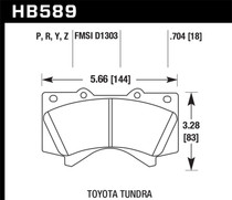 Hawk HB589P.704 - 08-10 Toyota Land Cruiser / 07-10 Tundra Super Duty Street Front Brake Pads