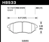 Hawk HB533U.668 - Subaru Tribeca / Legacy DTC-70 Race Front Brake Pads