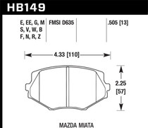 Hawk HB149G.505 - 94-00 Mazda Miata / 01-03 Miata w/ Standard Suspension DTC-60 Race Front Brake Pads (D635)
