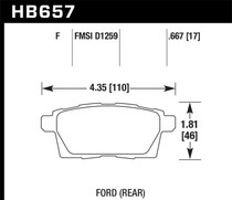 Hawk HB657F.667 - 07-10 Ford Edge / Lincoln MKX / Mazda CX-7/CX-9 HPS Street Rear Brake Pads