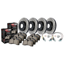 StopTech 978.42025 - Sport Axle Pack; Slotted and Drilled; 4 Wheel Brake Kit w/Brake lines
