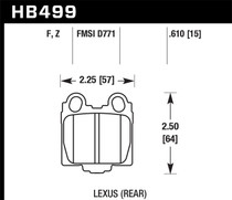Hawk HB499F.610 - 00-05 Lexus IS300 HPS Street Rear Brake Pads