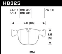 Hawk HB325Z.720 - 01-03 BMW 530I 3.0L / 97-03 BMW 540I 4.4L / 96-01 740I 4.4L / 00-03 M5 5.0L / 01-06 M5 3.0L/4.4