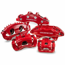 PowerStop S1614 - Power Stop 93-95 Honda Civic Front Red Calipers w/Brackets - Pair