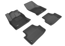 3D MAXpider L1AD03301509 - 2015-2020 Audi A3/A3 Sportback E-Tron/RS3/S3 Kagu 1st & 2nd Row Floormats - Black