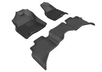 3D MAXpider L1DG01901509 - 2012-2020 Dodge Ram 1500 Quad Cab Kagu 1st & 2nd Row Floormats - Black