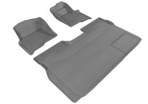 3D MAXpider L1FR06701501 - 2009-2010 Ford F-150 Supercrew Kagu 1st & 2nd Row Floormats - Gray