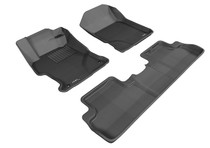 3D MAXpider L1HD04501509 - 2012-2013 Honda Civic Coupe Kagu 1st & 2nd Row Floormats - Black