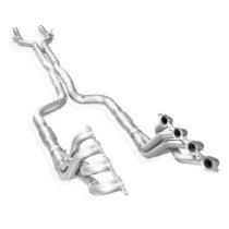 Stainlessworks 1 7/8" x 3" Long Tube Headers with High Flow Catted  X-pipe & AFM Valves (Connects to Factory) - 2016+ Chevy Camaro SS (6.2L LT1) - CA16HFVCATST