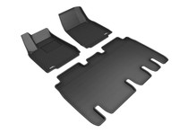 3D MAXpider L1TL01101509 - 2016-2020 Tesla Model X Kagu 1st & 2nd Row Floormats - Black
