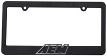 AEM Induction 10-400W-1 - AEM License Plate Frame - Black w/ White Lettering