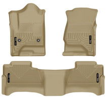 Husky Liners 98233 - 14 Chevrolet Silverado/GMC Sierra WeatherBeater Tan Front & 2nd Seat Floor Liners